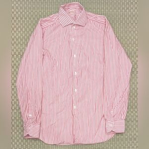 The Armoury Dayware Pinstripe Spread Collar Holiday Shirt Men's Size 15.5/34